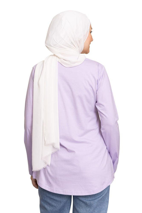 Lilac Printed Long - Sleeve Design 35 - Khotwh